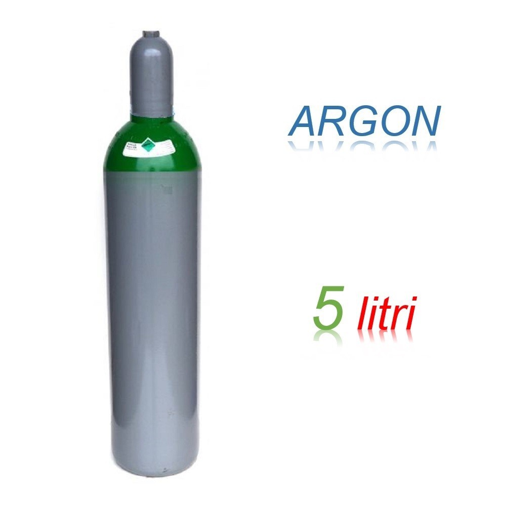 Bombola 5 litri miscela ARGON Ricaricabile 200 bar per saldatrice a filo EE