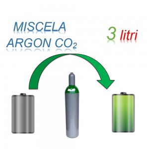 Servizio Ricarica Bombola Miscela Argon-Anidride Carbonica 3 Litri - Ritiro - Carica - Consegna Ar+CO2
