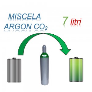 Servizio Ricarica Bombola Miscela Argon-Anidride Carbonica 7 Litri - Ritiro - Carica - Consegna Ar+CO2