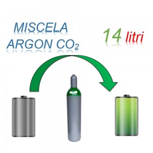 Servizio Ricarica Bombola Miscela Argon-Anidride Carbonica 14 Litri - Ritiro - Carica - Consegna Ar+CO2