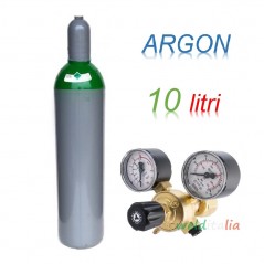 Bombola 10 litri ARGON Ricaricabile 200 bar EE + riduttore di pressione per saldatrice a filo e TIG
