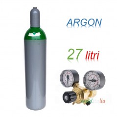 Bombola 27 litri ARGON Ricaricabile 200 bar EE + riduttore di pressione per saldatrice a filo e TIG
