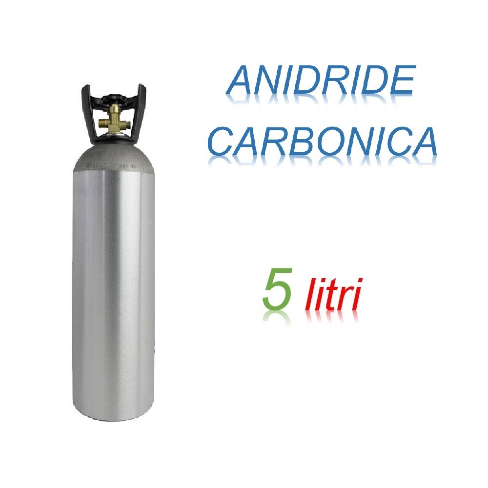 Bombola ricaricabile anidride carbonica industriale da 5 litri 4 kg. carica