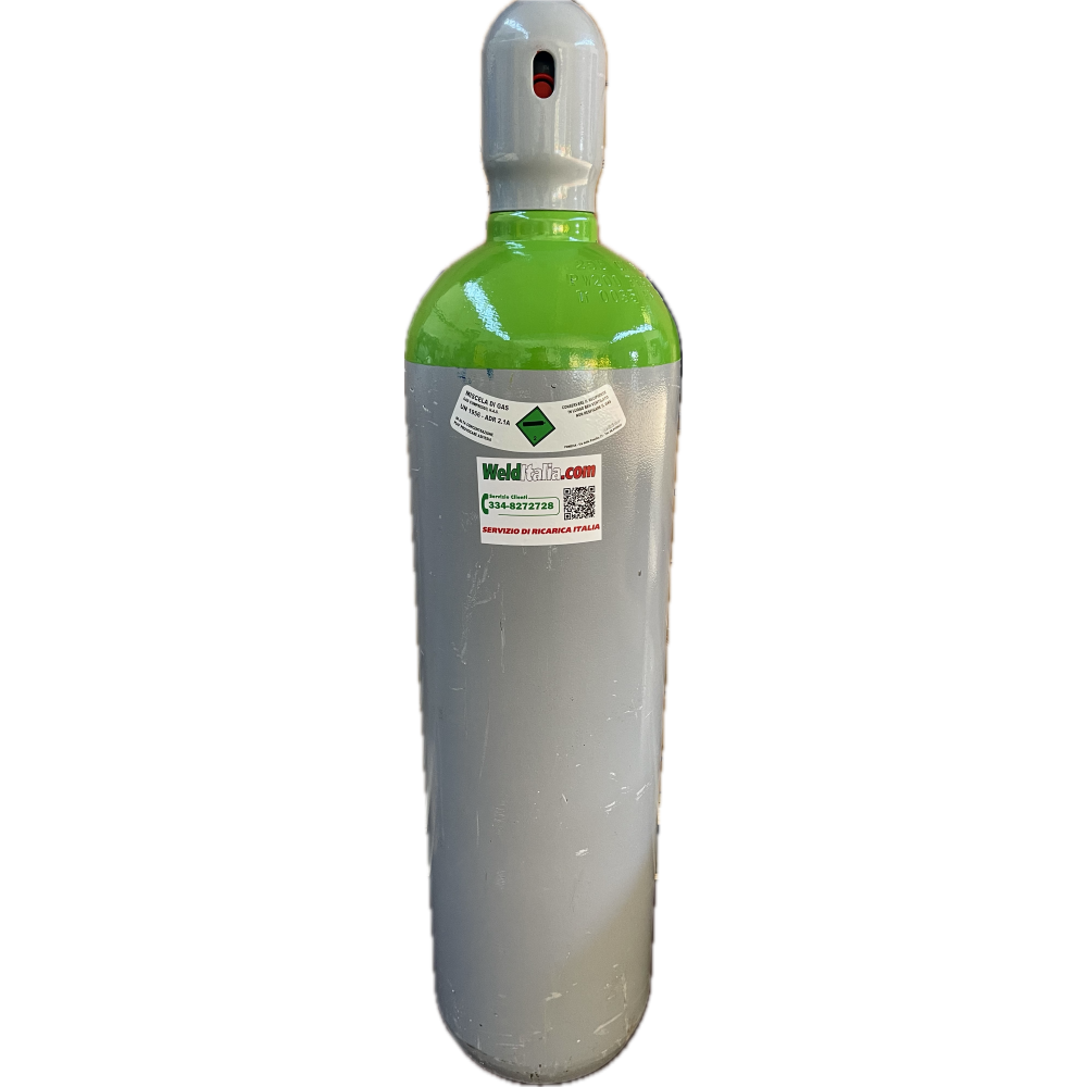 Bombola usata Miscela Argon-CO2 da 14 litri produzione 03/2019 scadenza 03/2029 completa di carica