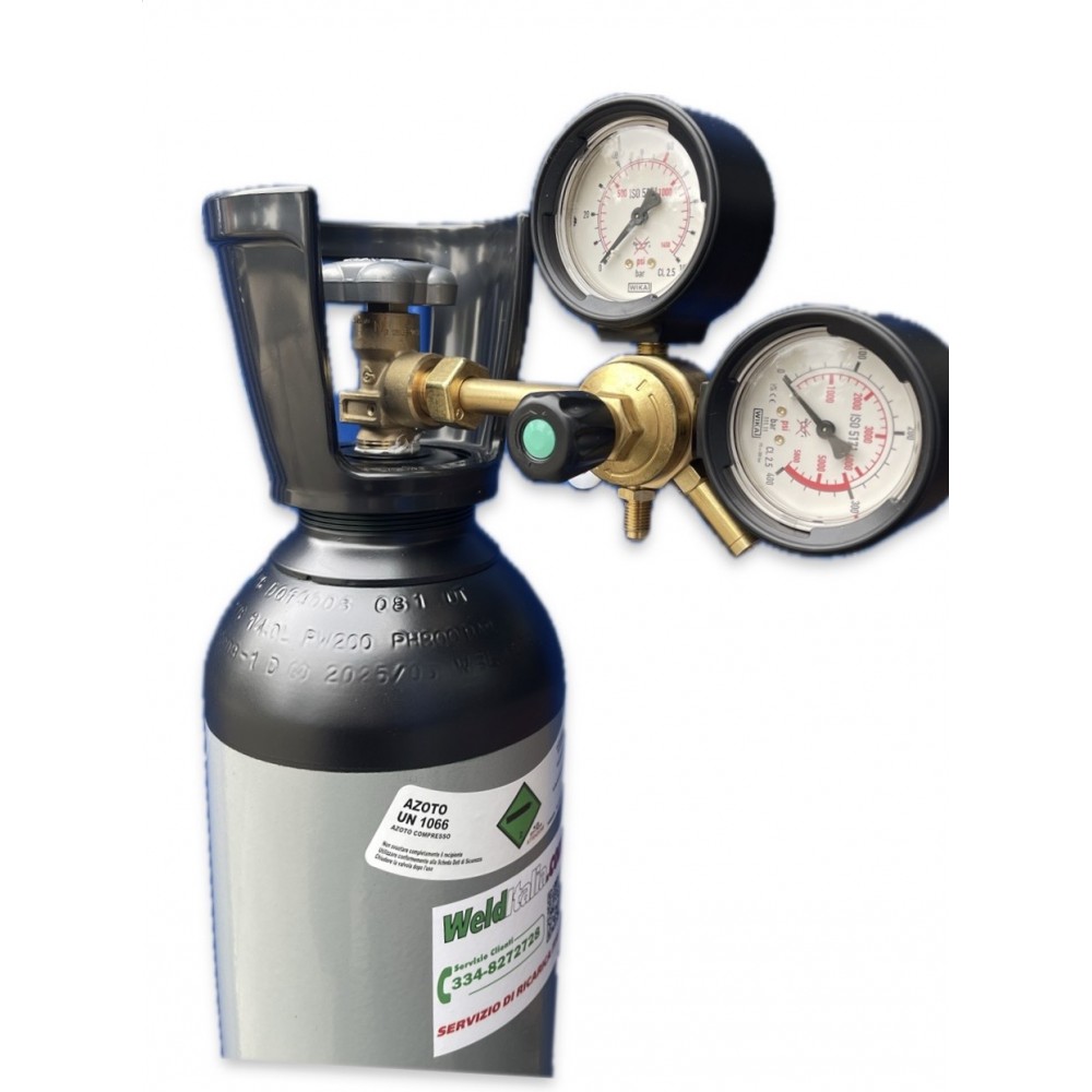 Bombola Azoto 14 litri con riduttore 60 bar